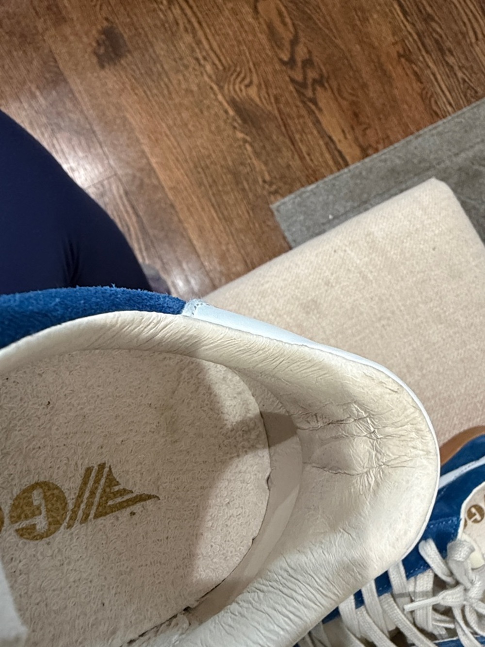 Gola Blue Suede Sneakers with White Stripes - Picture 5 of 8